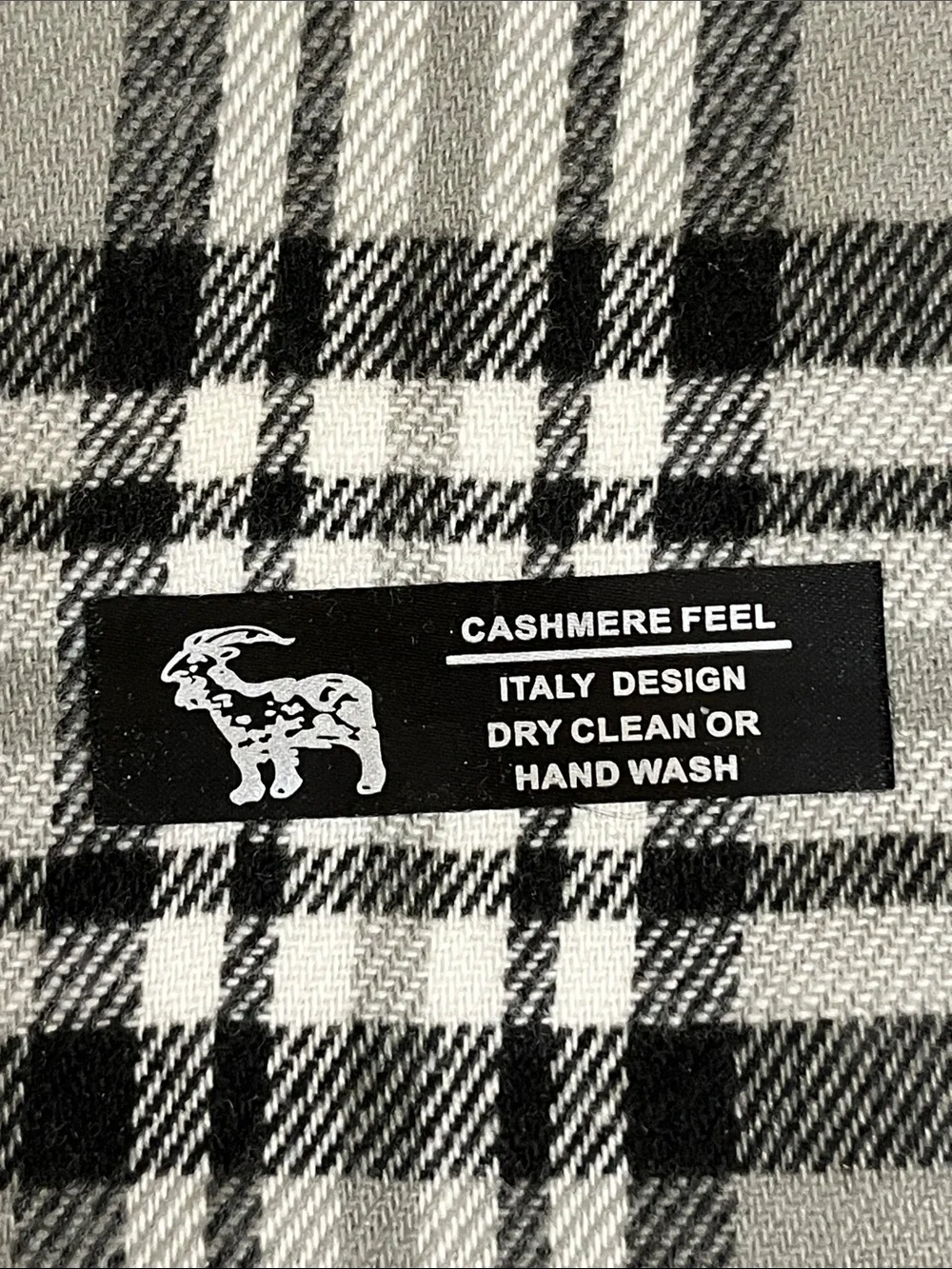 Gray Plaid Men's Scarf with Red Windowpane Accent